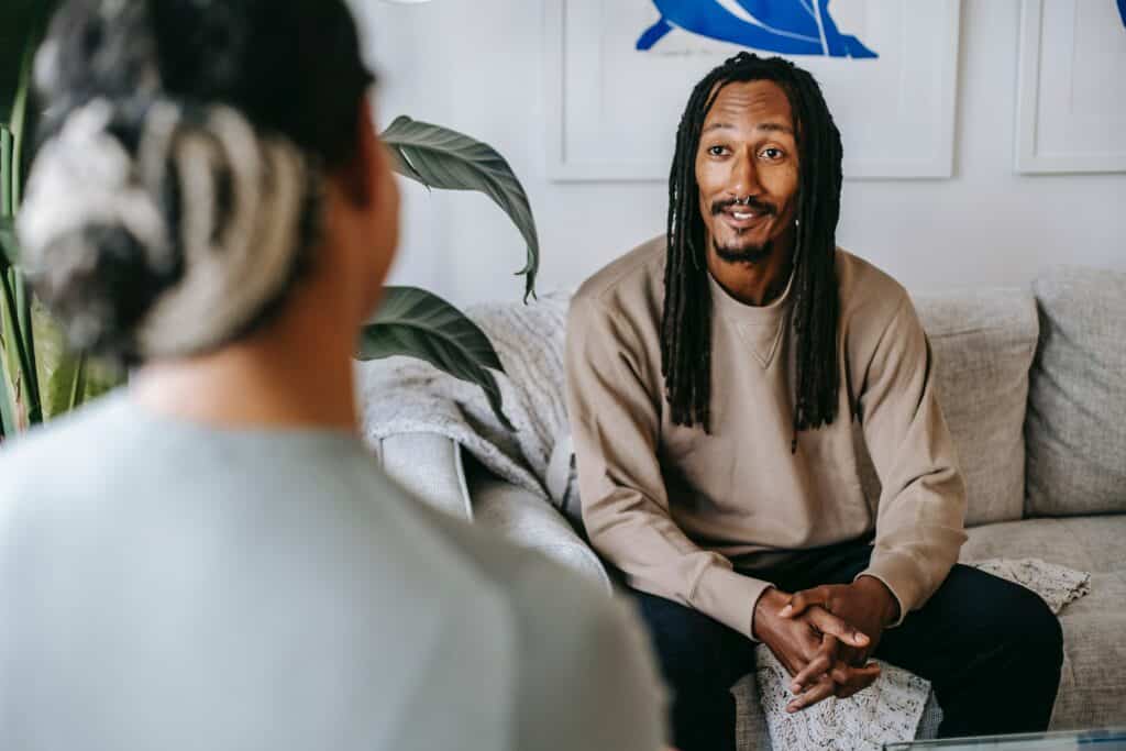 an image of a man learning about the warning signs of heroin