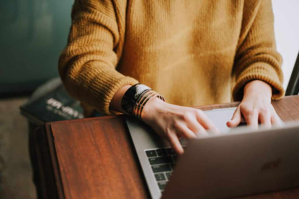 an image of a women in an online drug and alcohol counseling session