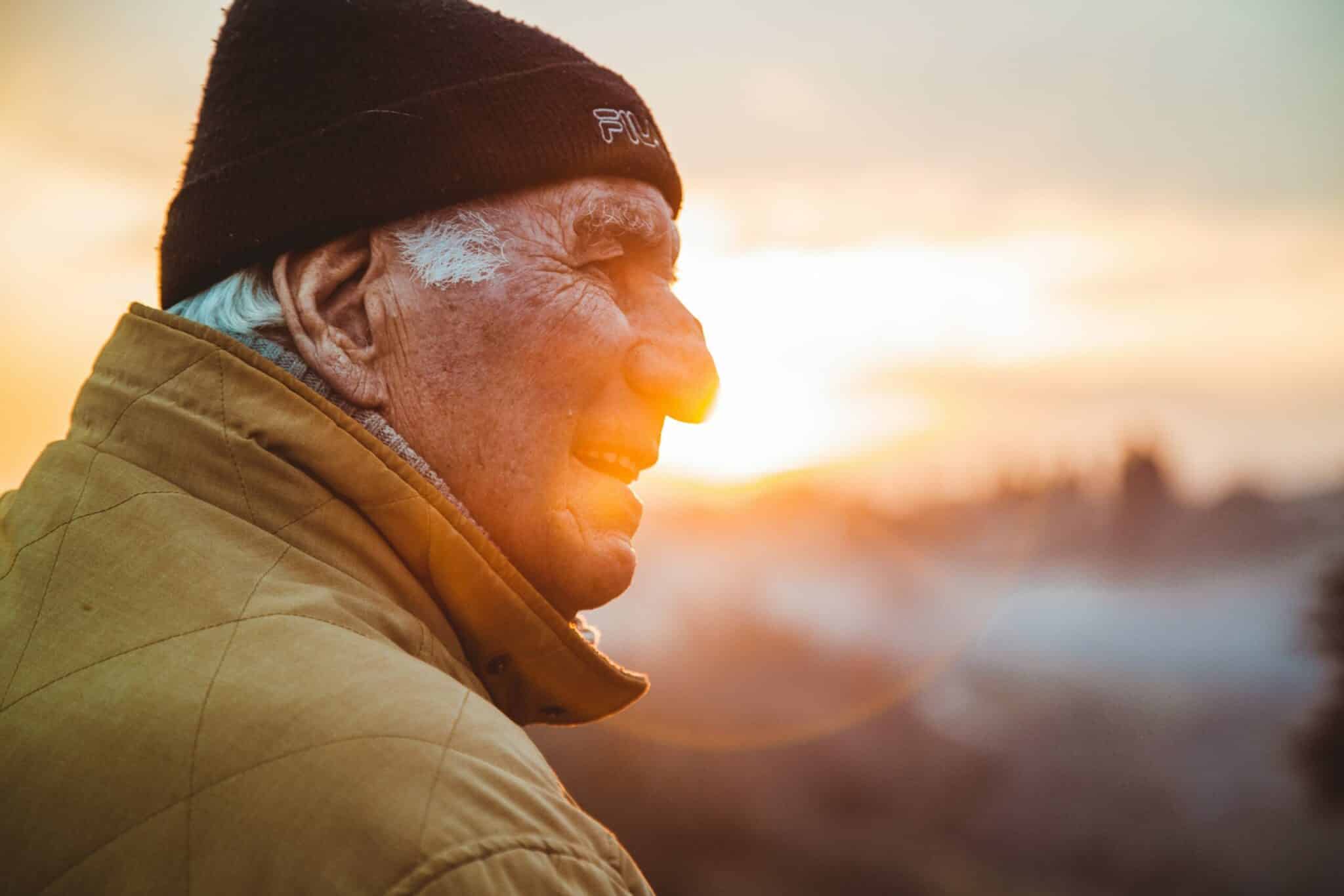 an elderly man dealing with substance abuse