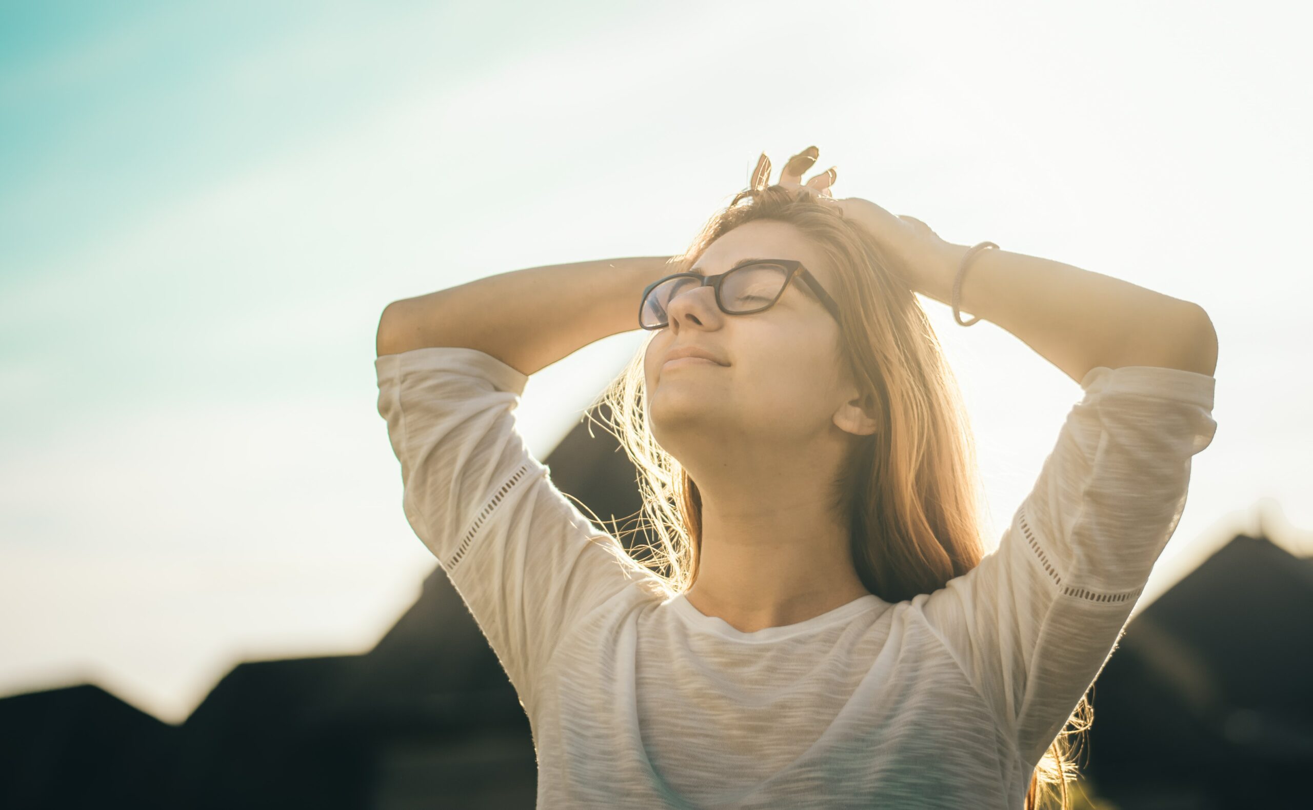 an image of a woman looking at peace