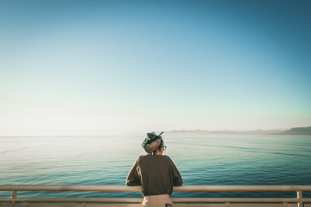 an image of a women near the beach