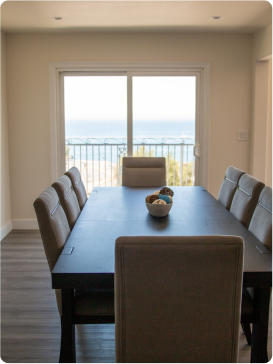 Dining room of a residential detox center