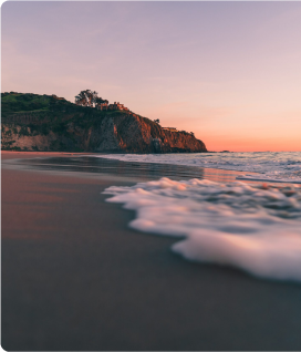 Shoreline of a beach