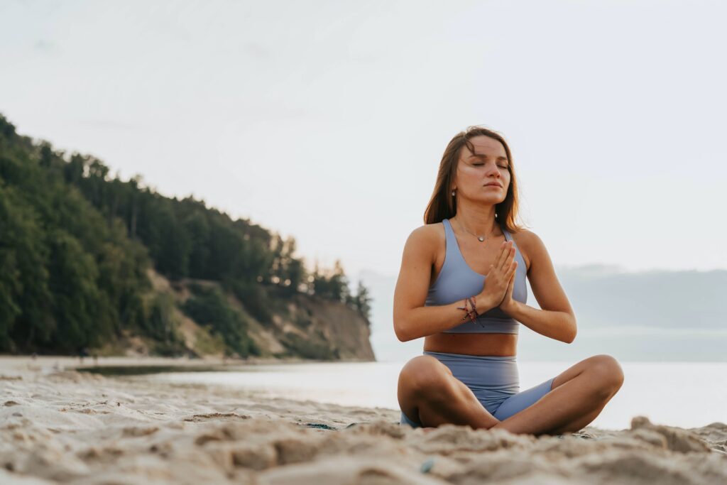 woman doing yoga for addiction recovery