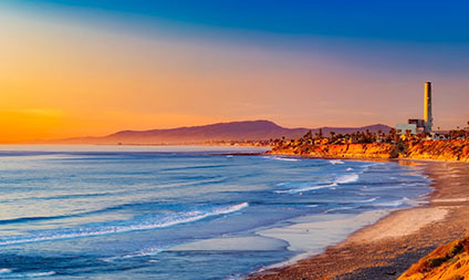 huntington beach pier at sunset